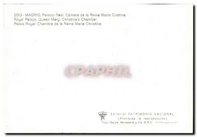 Pokój Królowej Marii Chrystiny — Palacio Real, Madryt — Wydawca Editorial Patrimonio Nacional — Rewers