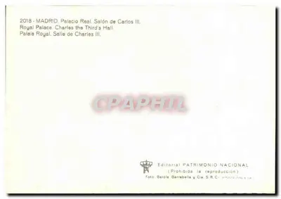 Salón de Carlos III — Pałac Królewski w Madrycie — Wydawnictwo Patrimonio Nacional — Rewers