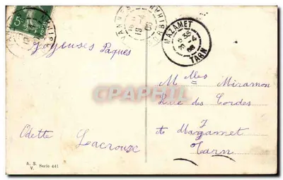 Páscoa — paisagem de rochedos — A.S. Série 441 — Verso