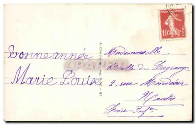 Święta Maria i Dzieciątko Jezus - Szczęśliwe Boże Narodzenie - A. Christophe, druk. Ralli - 85 — Rewers