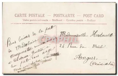 Kobieta z koroną kwiatów i bukietem — Semeelage de fleurs et de bonheur — PRC 4099 — Rewers