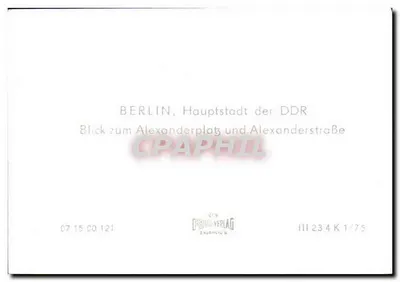 Berlin, stolica NRD — widok na plac Alexander i ulicę Alexander — Fotoverlag Berlin — Rewers
