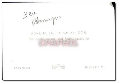 Berlin — Fontaine de Neptune et rue du Rathaus — éditeur CPAPHIL, n° III 23 4 K 1 75 — Verso