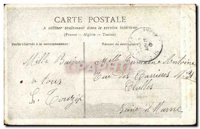 Menina com chapéu de flores — texto poético — S.F.I. (Société Française d'Imprimerie) — Verso