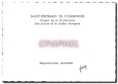 Saint-Bertrand de Comminges — Nave da Catedral, as cadeiras e o órgão — Verso