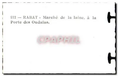 Rabat — Rynek wełny przy Bramie Oudaïas — n°112 — Rewers