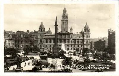George Square, Cenotaph e Edifícios Municipais, Glasgow — vista panorâmica — editor desconhecido, número de série não visível