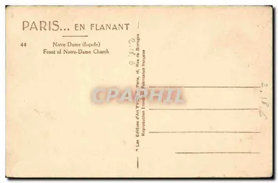 Notre-Dame de Paris — fachada — Les Éditions d'Art Yvon, Paris — Verso