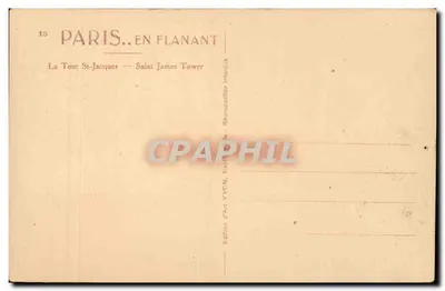 Wieża Świętego Jakuba — Tour Saint-Jacques — Wydawnictwo Sztuk YVON, Neuilly — Rewers