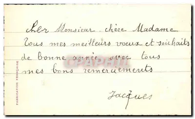 Pansées — Feliz Ano — Fabricação Francesa — Verso