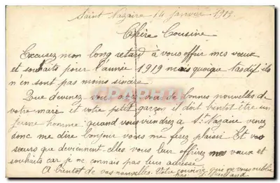 Kobieta w pelerynie trzymająca bukiet — Szczęśliwy rok — Dix Paris 2160 — Rewers