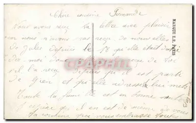 Mulher jovem sentada perto de um muro de pedra — cena de praia — editor Mignon, n°195 — Verso