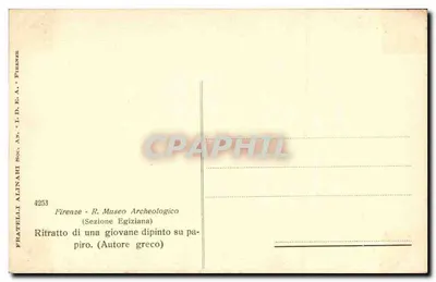 Jovem mulher — retrato em papiro — Fratelli Alinari, n°4253 — Verso