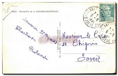 Klasztor Grande-Chartreuse — Wydawnictwo Cépérin-Neuf — Lyon — Rewers