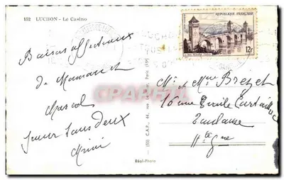 Luchon - Kasyno — widok budynku i jeziora — Réal-Photo, nr 152 — Rewers