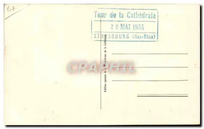 Strasburg — Plac Kléber i katedra — Wydanie specjalne katedry — Rewers