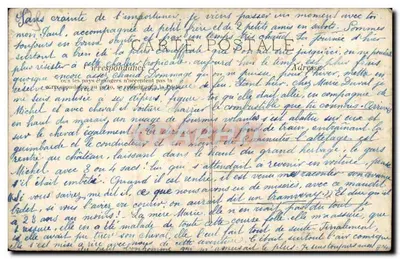Para w tradycyjnym stroju — Zamek Marbœuvant — Anonimowa kartka pocztowa — Rewers