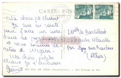 Col de Voza — Alta Saboia — Edições M. Chauchay — Verso