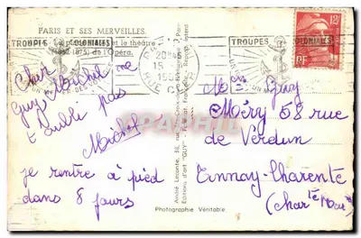 Paris e suas maravilhas — O teatro da Ópera — Edições Véritable — Verso