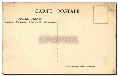 Camille Desmoulins, Danton i Robespierre — Musée Grévin — Rewers