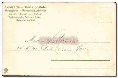 Flores e trevo — Carta postal universal — editor W. 5507 — Verso