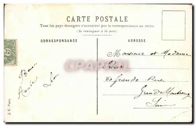 Bouquet van margrieten — goede wensen voor een goed jaar — J.C. Paris — Achterkant