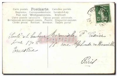 Castelo com telhado de palha — moldura de rosas — editor não visível — Verso