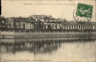 Épinal - Maison Romaine et la Colonnade (Bibliothèque actuelle) — Phototypie Paul Testart, Epinal