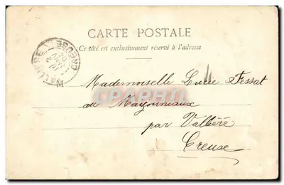 Menina diante de uma caixa de surpresas — 1904 — Fototipia A. Bergeret & Cie, Nancy — Verso