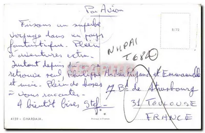 Ghardaïa — calle animada con torre blanca — editor Graphique, n.º 4159 — Reverso
