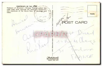 Śladami gwiazd — Wjazd do Grauman's Chinese Theatre — Plastichrome — Rewers