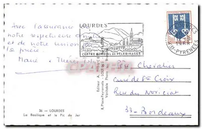 Lourdes — Bazylika i Pic du Jer — Edlux — Rewers