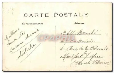 Paryż — Artystyczny widok na brzegi Seiny na mostku Royal — E.V. 870 — Rewers