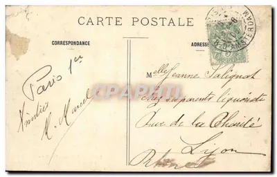 Paryż — Widok ulicy Rivoli z Hôtel du Louvre — Louvbre — Rewers