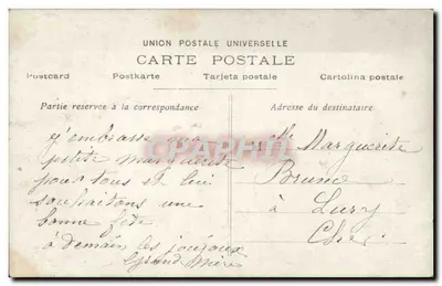 Bonne Fête — dziecko w koszyku z dwiema ptaszkami — wydawca T87 — Rewers