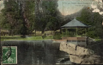 Buttes Chaumont — Ansicht über den See — E.V. 482, Paris