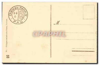 Pau - Castillo de Enrique IV - Estudio del Soberano — Héliogravure Labouche Frères, n°861 — Reverso