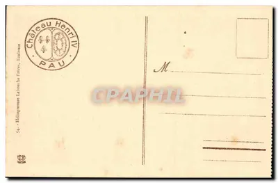Pau - Zamek Henryka IV - Sala Oficerów Usługowych — Héliogravure Laïcouche Frères, nr 4 — Rewers