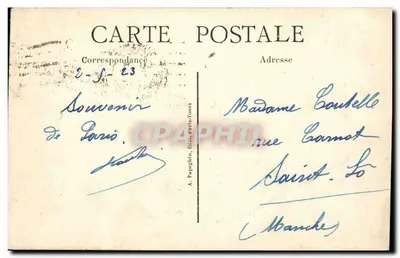 Paryż — Arc de Triomphe du Carrousel — A. Papeghin, Wydawcy Paryż-Tours, nr 117 — Rewers