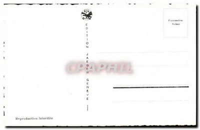 Genève. La Rade, le Jet d'Eau et le Mont-Blanc — Édition Jaeger Genève, n° 7045 — Verso