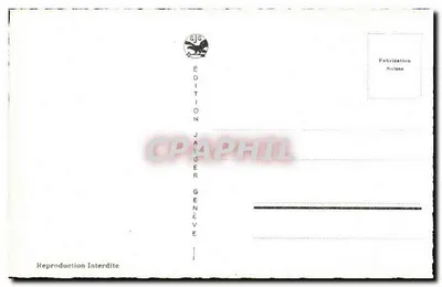 Ginebra. Monumento Brunswick y el Monte Blancco — Edición Jaeger, n° 7019 — Reverso