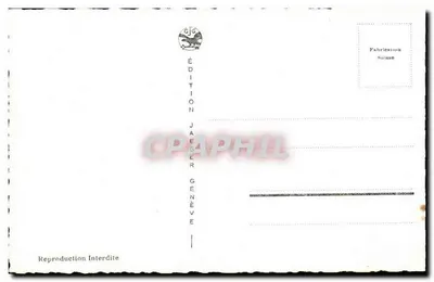 Gentève. Ilha J. J. Rousseau e o Mont-Blanc — Édition Jaeger Genève, n° 7001 — Verso