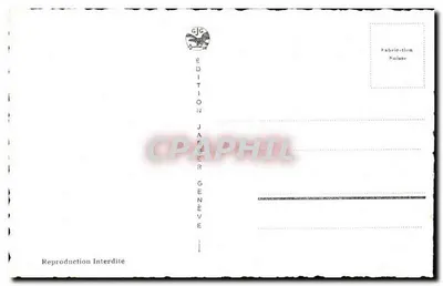 Genewa — Most Mont-Blanc i Wyspa J. Rousseau — Wydawnictwo Jaeger Genève n°7102 — Rewers