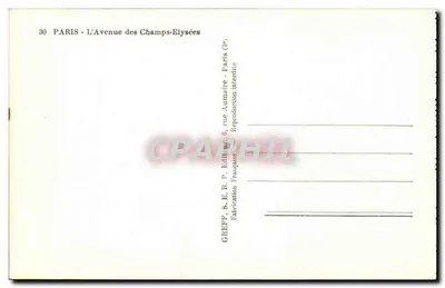 Paryż — Avenue des Champs-Élysées — widok z lotu — GREFF, S.E.R.P. Wydawca — Rewers