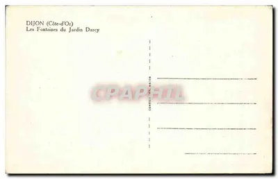 Dijon (Côte-d'Or) — As Fontes do Jardim Darcy — editor Combier-Macon — Verso
