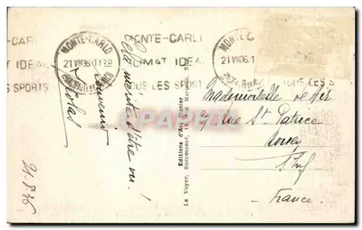 Monte-Carlo — La rampa y los hoteles — Foto Munser, n°475 — Reverso