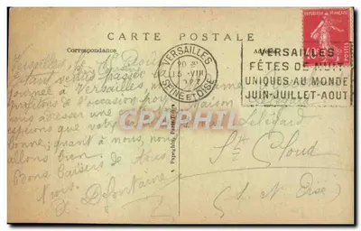 Versailles — Palazzo del Grand Trianon — Camera di Maria Antonietta — A. P. n°59 — Verso