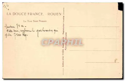 Wieża Świętego Romana — Rouen — Wydawnictwo Art YVON — Rewers