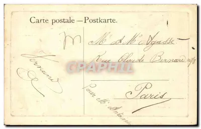 Scène de parfumerie — trois personnages dans un salon — éditeur BULLET PINXT, série 270 — Verso