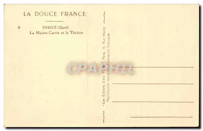 Nîmes (Gard) — A Maison Carrée e o Teatro — Éditions La Douce France — Verso